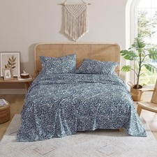 - Twin Size Bed Sheets, 3-Piece Boho Floral Damask Patterned Bedding, Dorm Es...