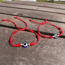 2pcs 7 Knots Red String Evil Eye Bracelets Protection Charm for Family Lucky