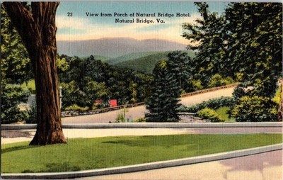 Vintage Natural Bridge Hotel View Postcard, Natural Bridge VA Linen