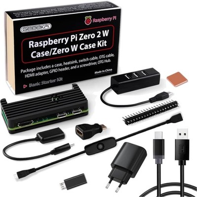 Case Kit for Raspberry Pi Zero 2 W, with Pi Zero 2 W Aluminium Passive Coolin...