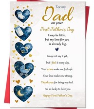 First Fathers Day Card for Dad, First Time Dad Gift from Baby, Happy First Fath