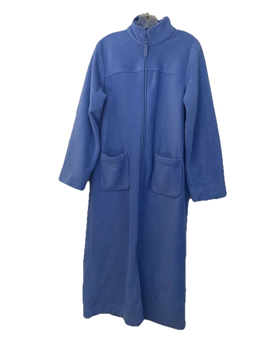 Bath Robes Ll Bean Zip Up Robe Bean Women's S Blue Soft Cozy