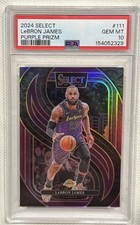 2024 SELECT PURPLE PRIZM COLOR MATCH #111 LEBRON JAMES SP /99 PSA 10 MINT 