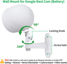 2Pack Adjustable Security Wall Mount Bracket for Google Nest Cam Outdoor or I...