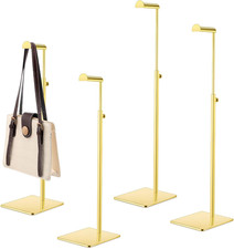 Adjustable Stainless Steel Handbag Display Stand Set - 4 Pcs for Boutique Use