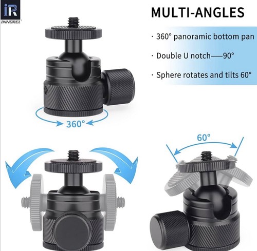 Mini Kugelkopf - C19 Halterung Stativkopf - CNC Metall Low Profile Kugelkopf 360° Schwenk... - Bild 4 von 7
