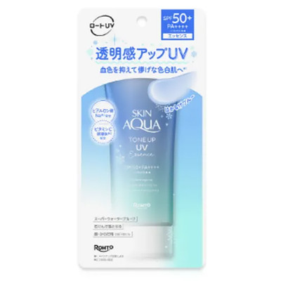 ROHTO Skin Aqua Tone Up UV Essence Blue Soap Sunscreen SPF50+PA++++ 80g