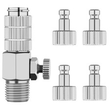 HUBEST Airbrush quick disconnect coupler release fitting KIT 1, Silver 