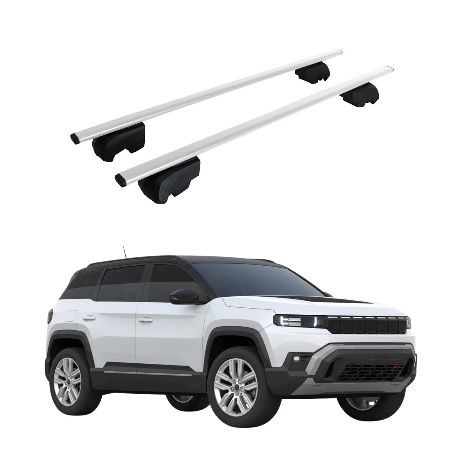 Barres de toit transversales pour Jeep Compass III J4U 2026 en fer gris