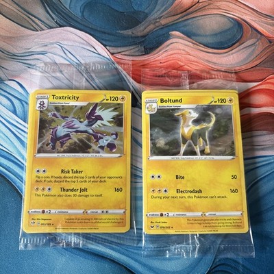 SEALED Boltund 076/202 & Toxtricity 063/189 Pokémon Kosmos Holo Rare Promo NM