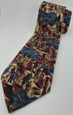 Vintage Retro Bugatti 100% Italian Silk Necktie Antique Automobile Print