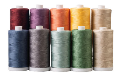 Cotton Sewing Thread Spool Set 50wt Quilting Piecing 1200 Yards Each