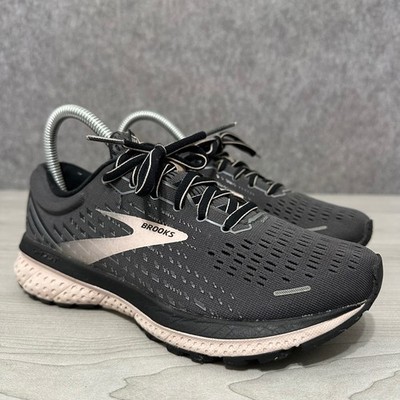 Brooks Ghost 13 Running Shoes Womens 6 Black Pink Neutral Cushion Sneakers