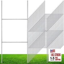 Pcs H Stakes for Yard Signs 16.5'' x 7'' Heavy Duty Metal H Frame Wire 30