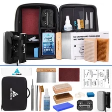 Ski Snowboard Tuning and Waxing Kit with Wax Iron, All Temperature Wax, Edge ...
