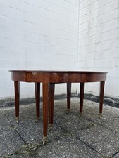 Tavolo Ovale Allungabile In Mogano Luigi XVI con Rotelle