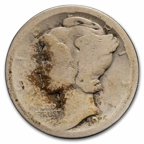 1921-D Mercury Dime AG Details