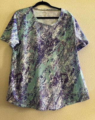 NWOT Reel Legends Freeline Women Top Plus Sz 1X  Pullover  Short Sleeves( 4