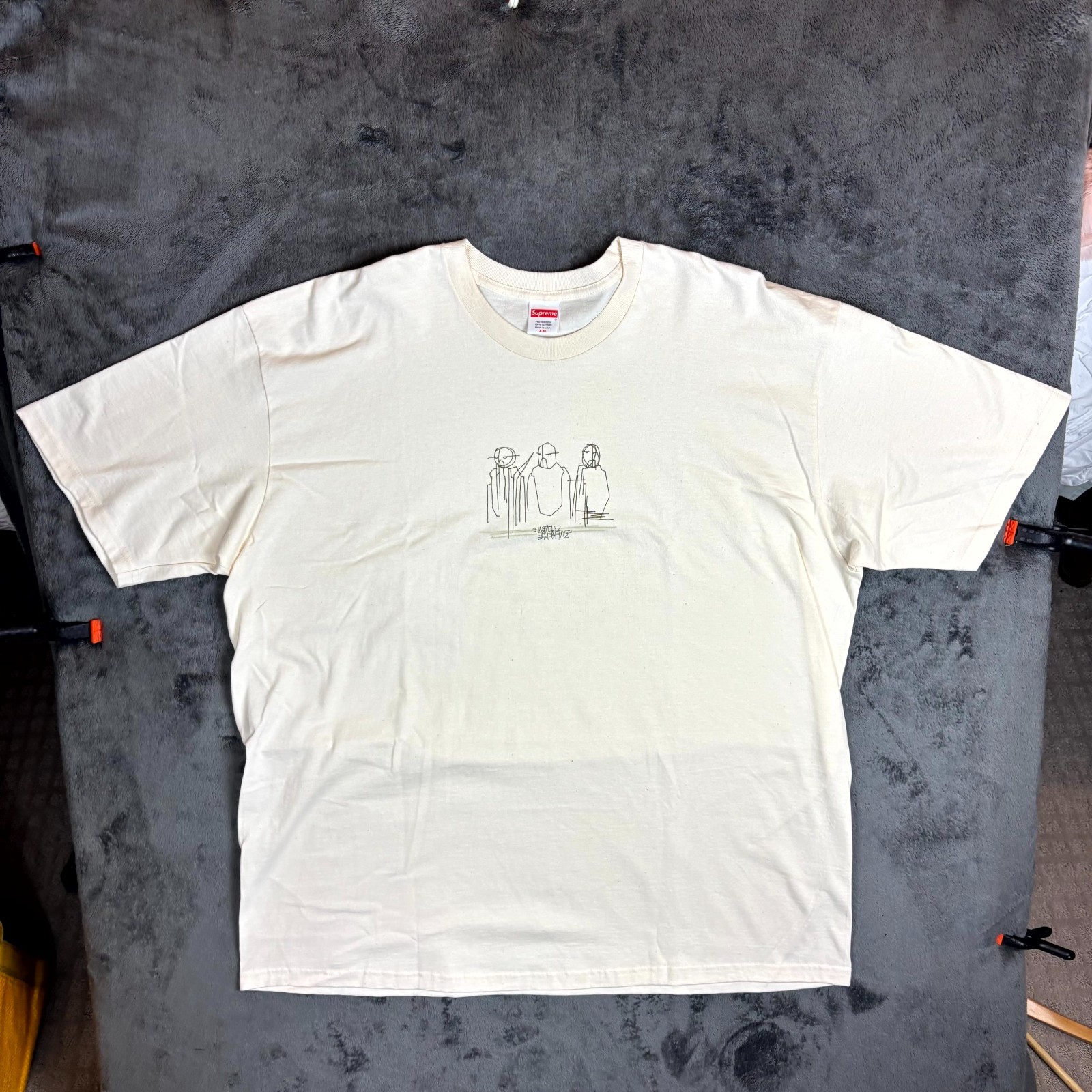 Supreme Three Kings Tee 2XL Natural Sketch Artwork Graphic T-Shirt Mens New Top thumbnail 2