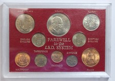 UK 1955-1967 Farewell to £.S.D System 10-Coin Set Farthing - Crown - Shilling