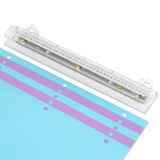 Portable 3 Hole Punch with 10" Ruler 5 Sheets Capacity for School Office White