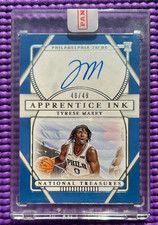 Tyrese Maxey 2020-21 Panini National Treasures 48/49 Auto Blue Apprentice Ink RC