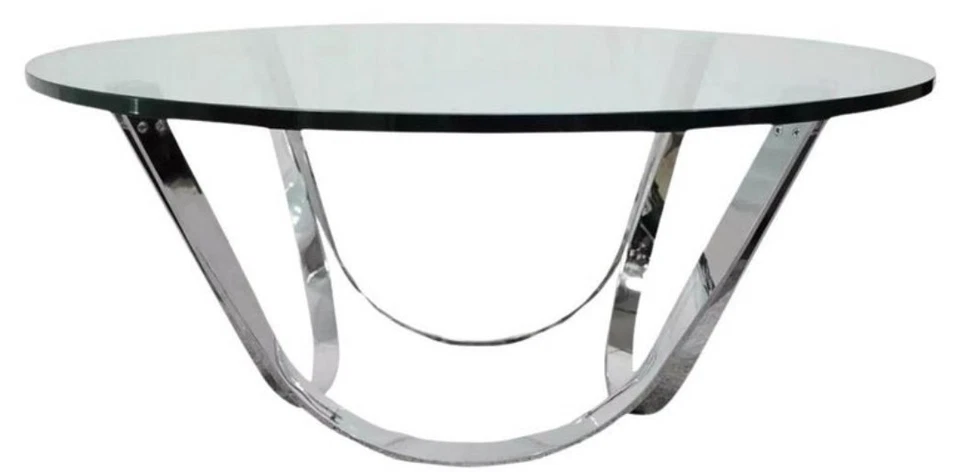 Tri-Mark Chrome Plated Steel Round Coffee Table after Roger Sprunger - Image 3 of 4
