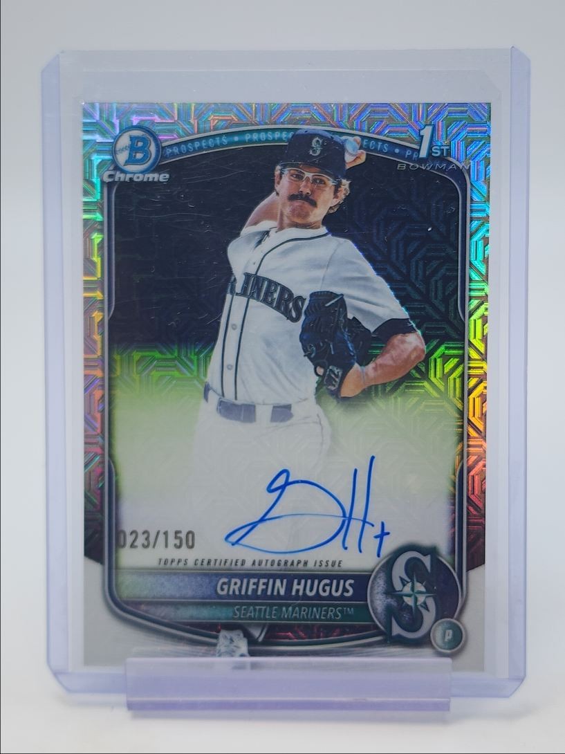 GRIFFIN HUGUS 2025 BOWMAN CHROME DRAFT 1ST HTA CHOICE A AUTO /150 Q3917