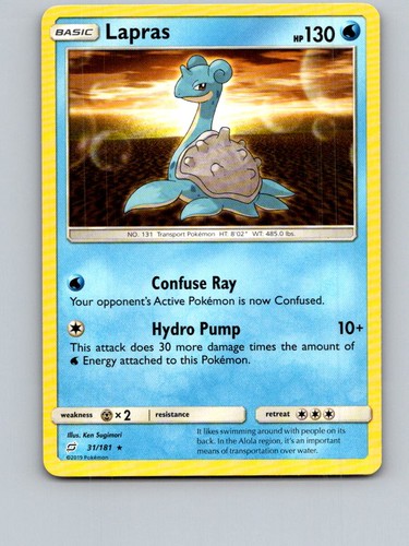 Lapras 31/181 Rare Team Up Pokemon Near Mint