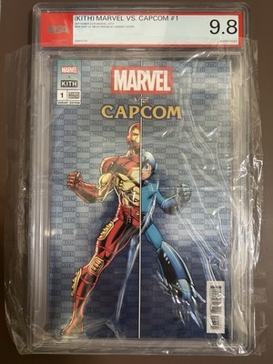 Kith Marvel Vs Capcom Iron Man Vs Mega Man Comic Book Blue Variant PSA 9.8