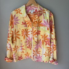Coldwater Creek country Floral Jacket Size S Womens Spring/summer Bright Cotton