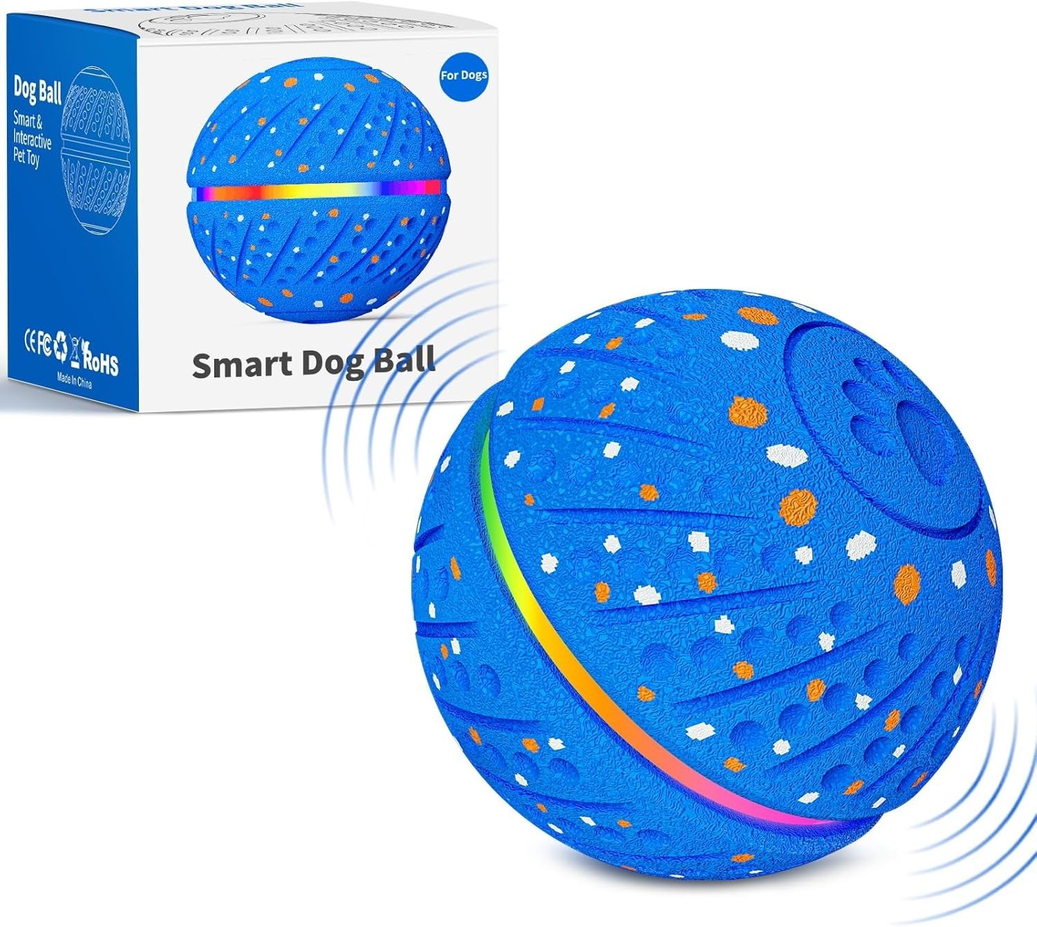 Interactive Dog Ball Toy - Smart Moving Bouncing Dog Ball wi