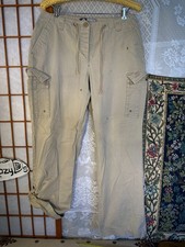 Nike ACG Pant Women medium Cargo Khaki Beige hike gorp distress worn silver tag