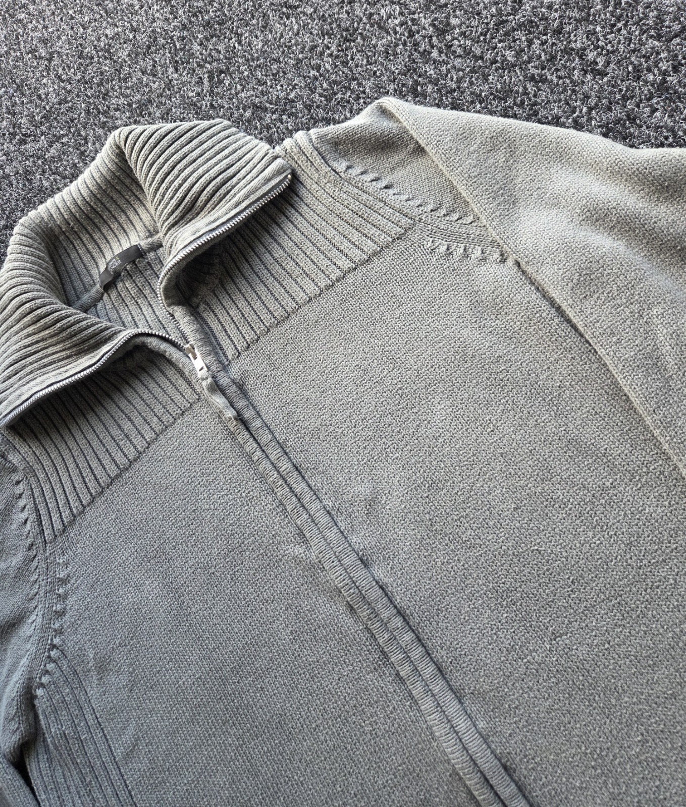 Marks & Spencer Green Zip Knit Jumper Hoodie Women’s UK 20 image 2