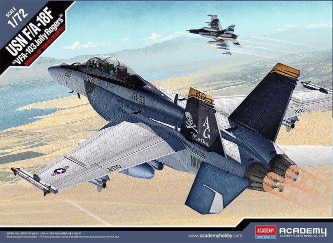 Academy 12535 - 1/72 USN F/A-18F VFA-103 Jolly Rogers Mcp - New
