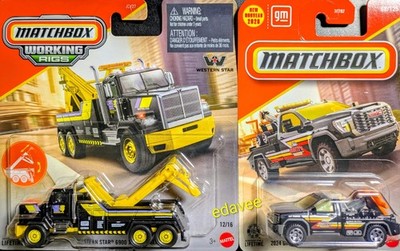 Matchbox Working Rigs Western Star 6900 XD Wrecker & GMC Sierra 3500 Tow Truck