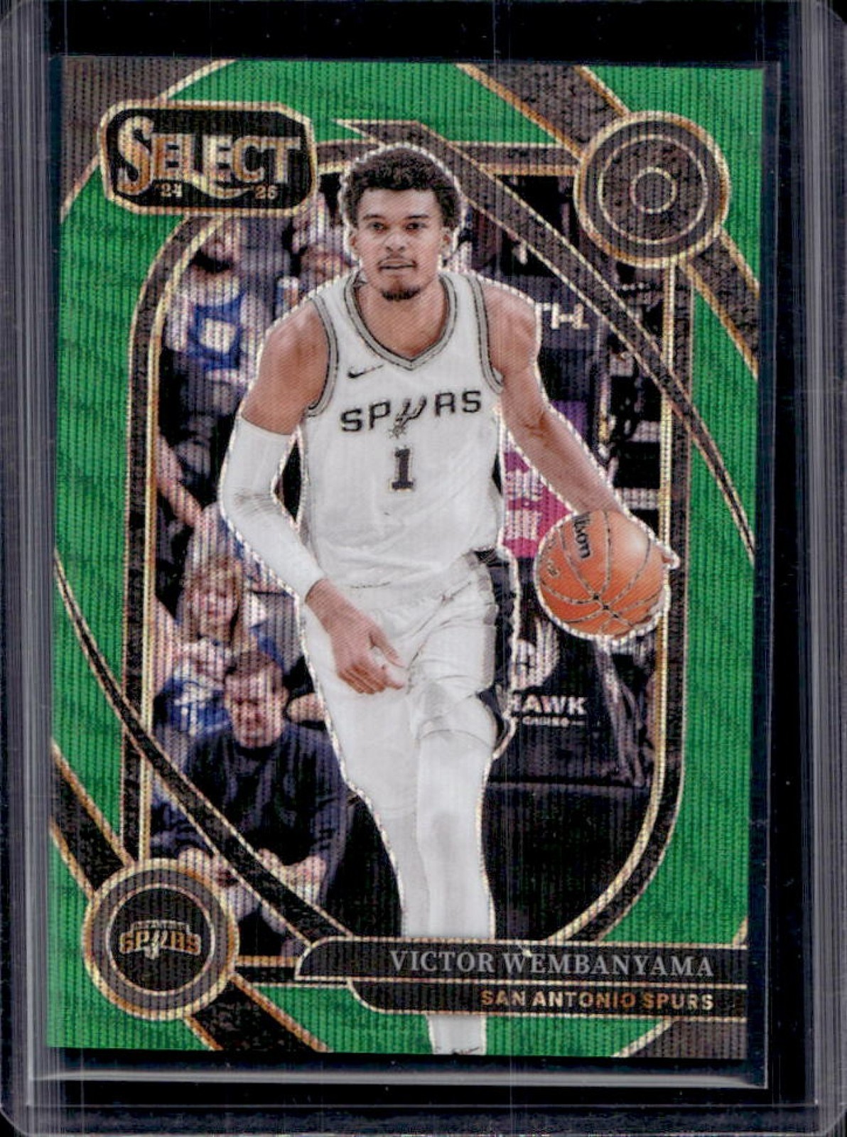 2024-25 Panini Select Victor Wembanyama Courtside Green Wave Prizm #/50 Spurs