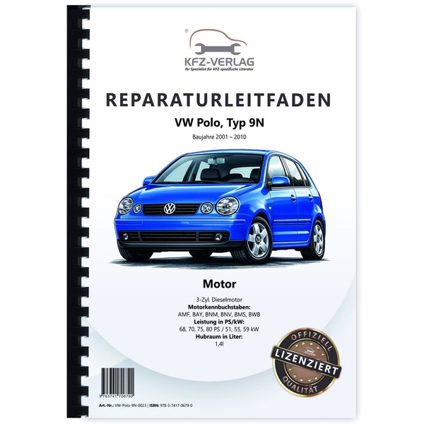 Vw Polo 4 Typ 9N (01-10) 3-Zyl. 1,4L Dieselmotor 68-80 Ps Tdi Reparaturanleitung-image