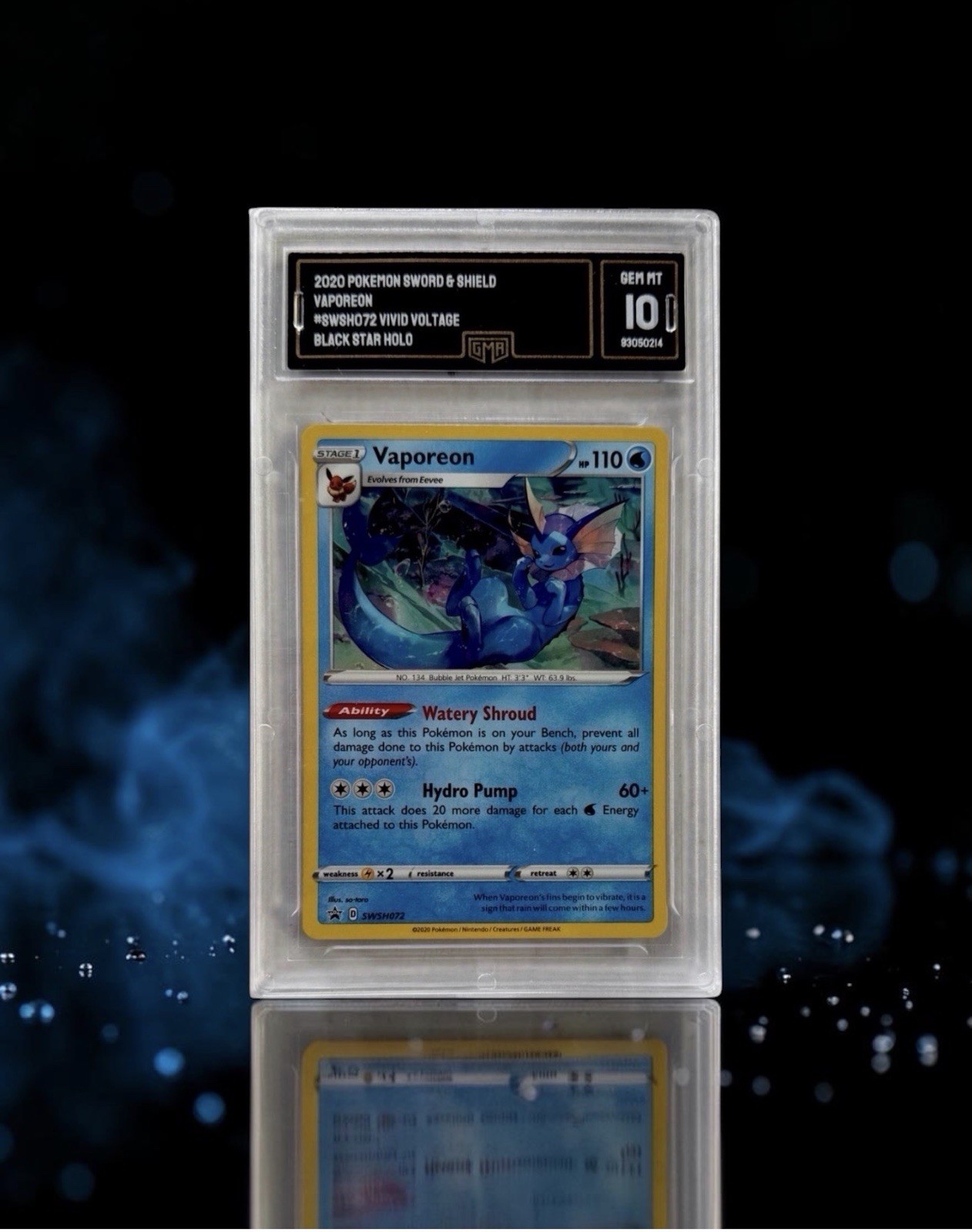 2020 Pokemon Vaporeon Holo Black Star Promo SWSH072 GMA Mint 10