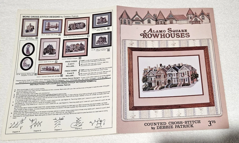 Alamo Square Rowhouses cross-stitch pattern, San Francisco Iconic neighborhood - Image 3 of 4