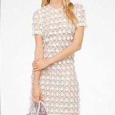 Michael Kors Dot Appliqué Mesh Dress Size 0 Formal Cocktail Dress Maximalist