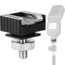 Flash Shoe Mount Adapter to 1/4 Thread Hole with 1/4"-20 Male Tripod 1 Pack