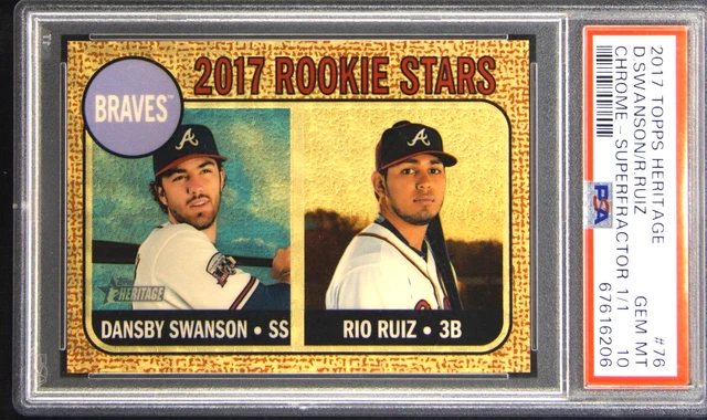Dansby Swanson 2017 Topps Heritage Chrome Superfractor 1/1 Rookie Card PSA 10