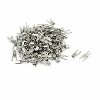 100pcs SNB5.5-4Furcate TypeNon-Insulated Cable Terminal Connector forAWG12-10 KD