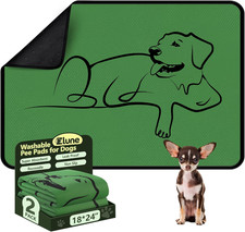 2 Pack Washable Pee Pads for Dogs 18"X24", Reusable Training Puppypads Absorbenc