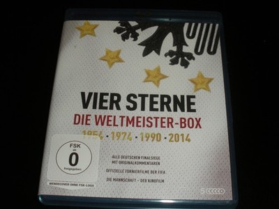 Blu-ray VIER STERNE - DIE WELTMEISTER-BOX * 1954 1974 1990 2014 * 5-Disc Fußball