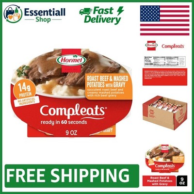 6-Pack 9oz Microwave Roast Beef & Creamy Mashed Potatoes   Ready in 60 Seconds!