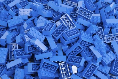 LEGO  3001 Brick 2x4, Blau/Blue, 100 Stück, NEU