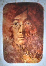 Vintage John Lennon Iron On Heat Transfer Beatles Rectangle Rock Band