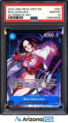 One Piece 2024 Boa Hancock OP07-051 Alternate Art OP07 GEM MINT PSA 10